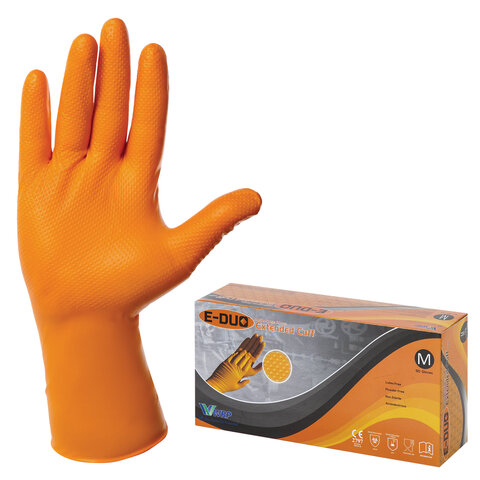 Перчатки  нитриловый универ. E-DUO Orange 290 (25пар/упак.)